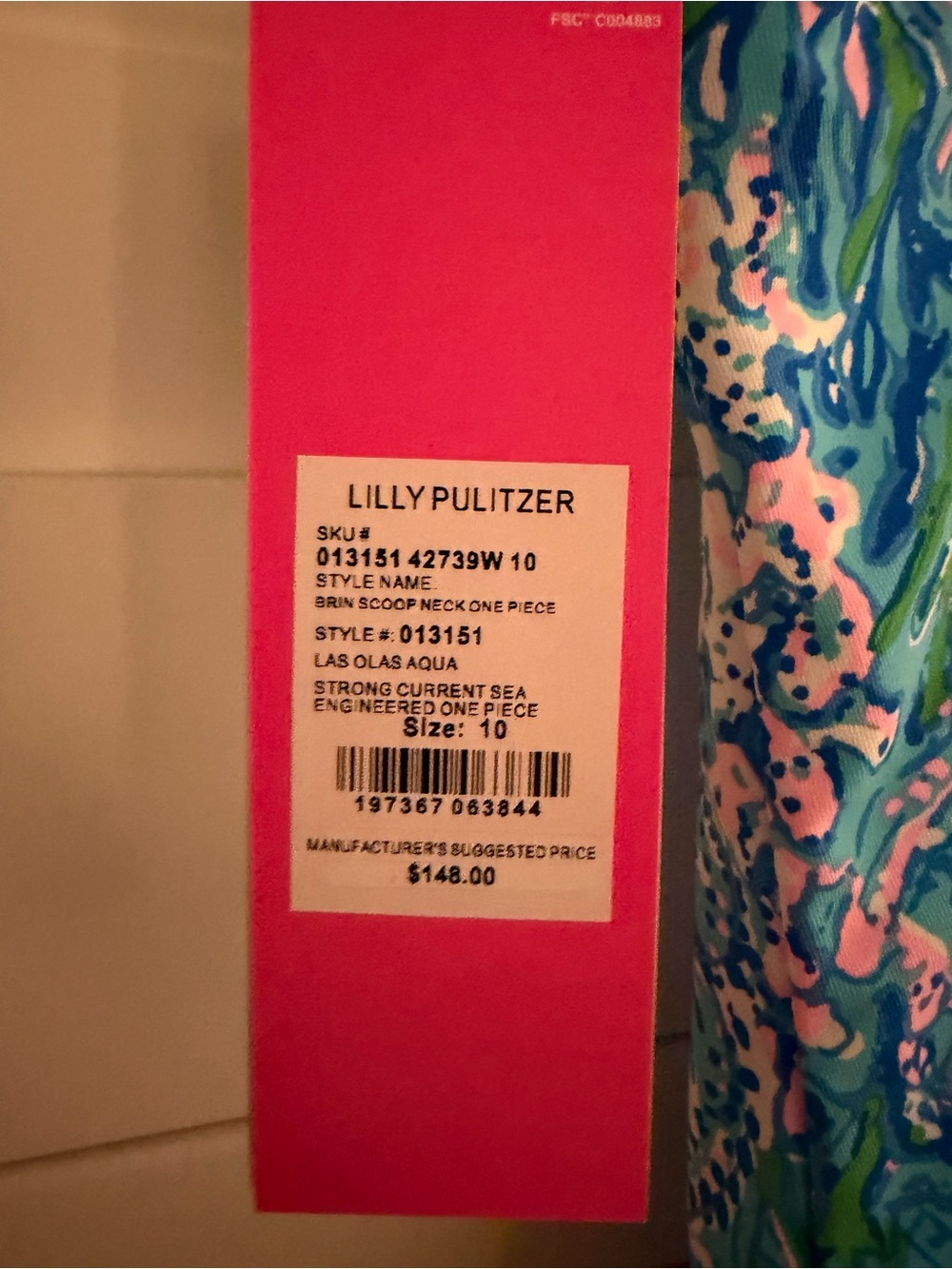 Lilly Pulitzer NWT Brin Size 10 Scoop One Piece Swimsuit - Picture 4 of 4